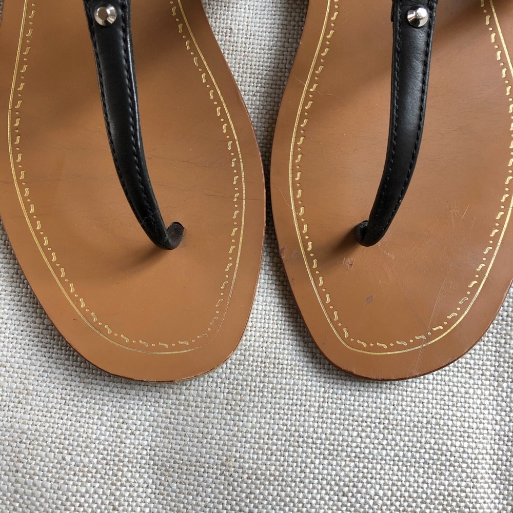 Prada Sandals Ankle Strap Black Buckle Studs Thong - Picture 8 of 8